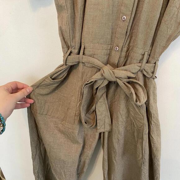 EVOLVERIE brown cotton utilitarian work wear jumpsuit - Picture 5 of 7